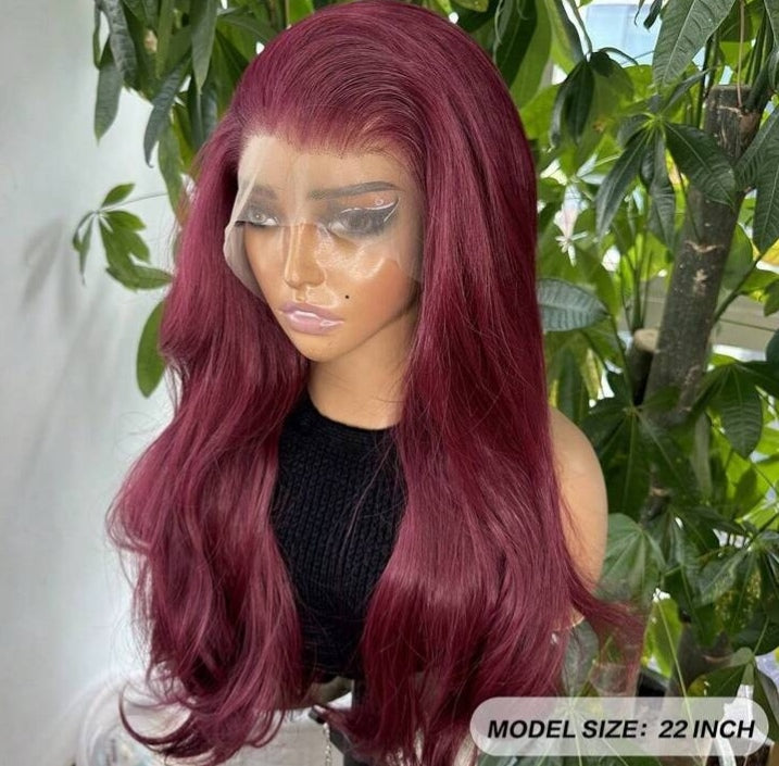 Riri Rich Burgundy Lace Front Wig – Flawless Human Blend Hair