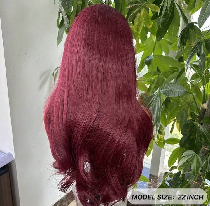 Riri Rich Burgundy Lace Front Wig – Flawless Human Blend Hair
